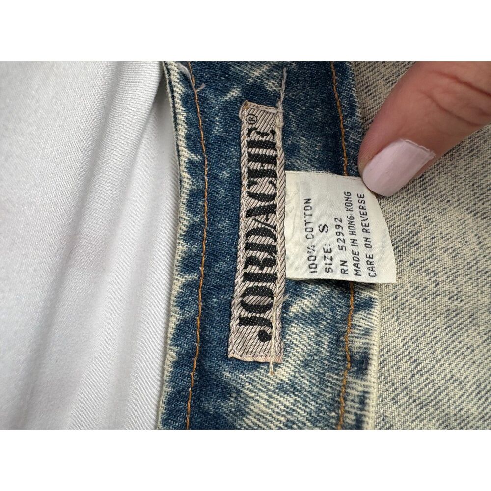 Vintage Jordache Denim Vest Light Acid Wash Size S Biker Retro Western Cotton - Picture 7 of 11